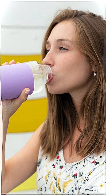 Woman drinking water