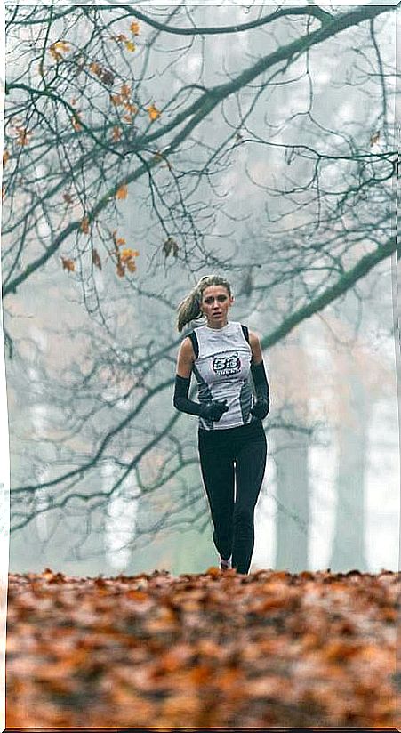 Woman running first thing in the morning